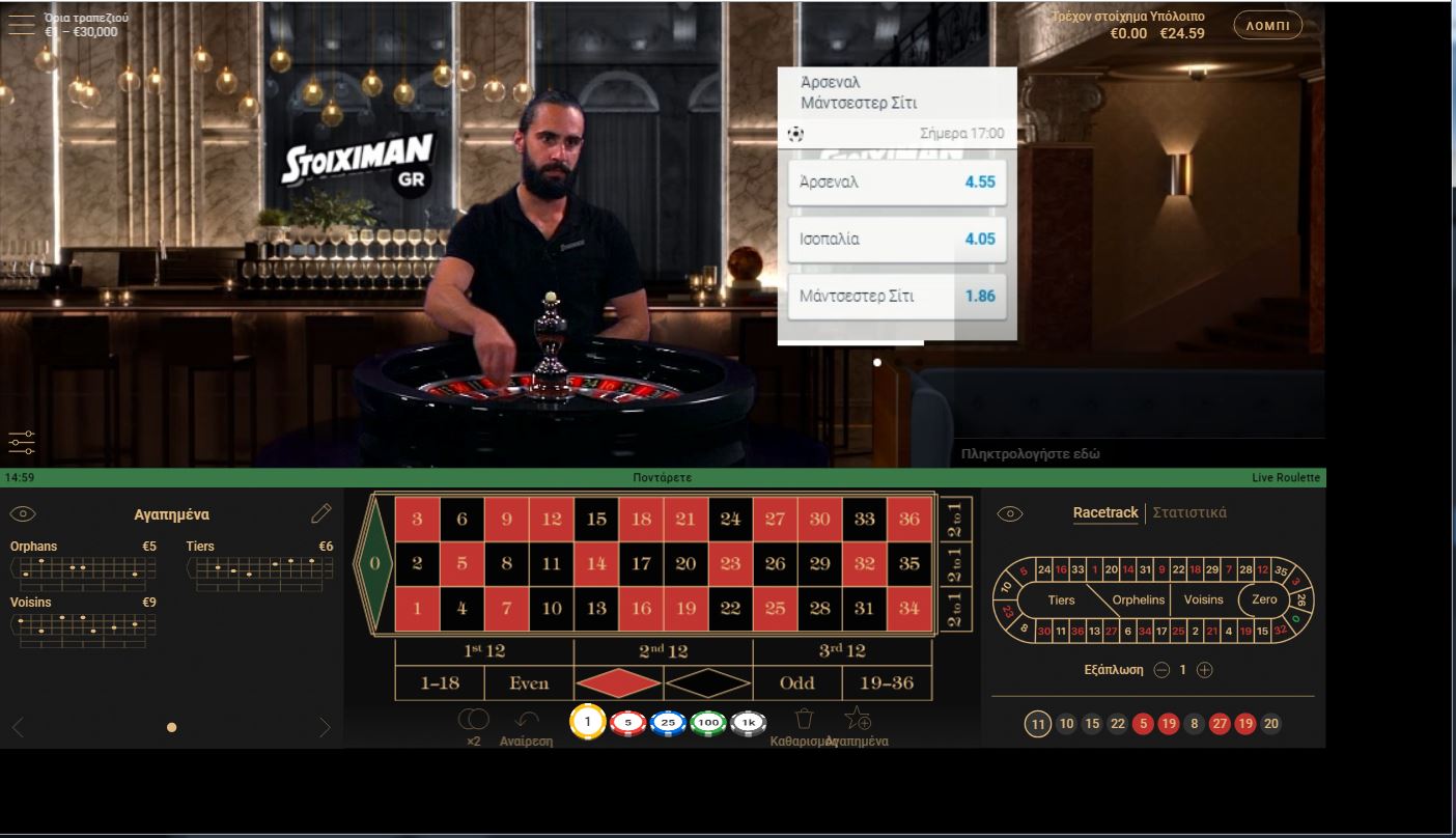 stoiximan.gr live casino greek roulette